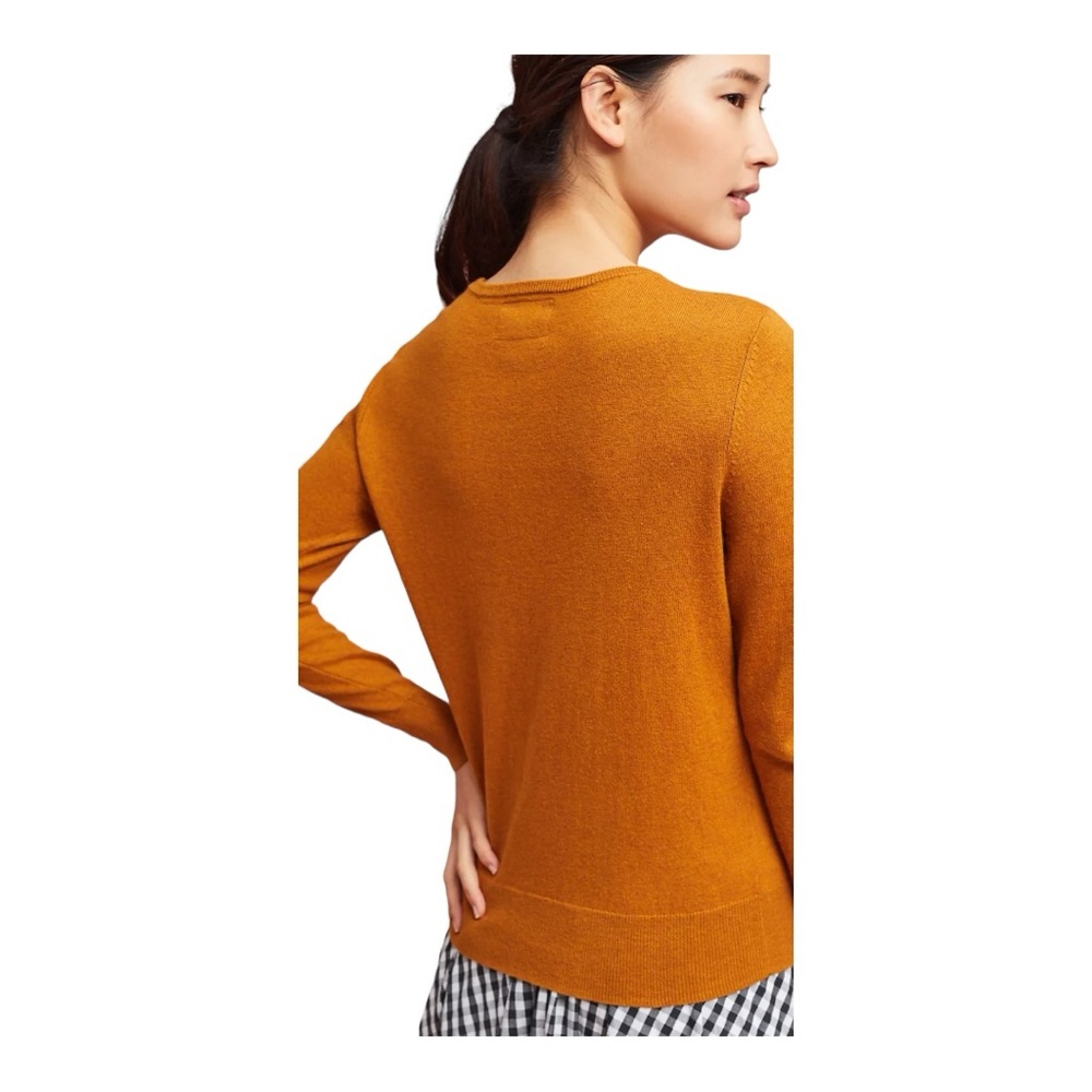 Anthropologie Pearled Collar Cotton Cashmere Pullover Sweater Size XS NWT - Picture 4 of 4